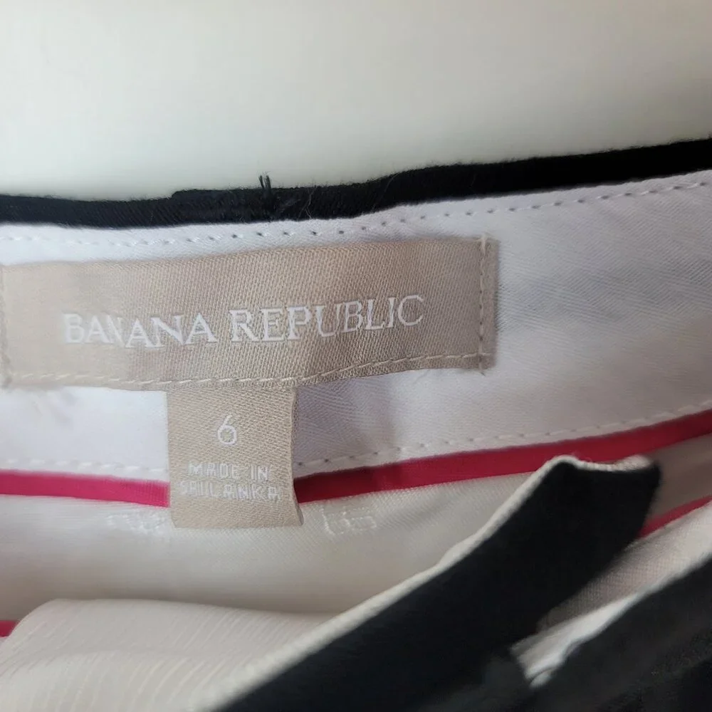Banana Republic Linen Wide Leg Pants Black